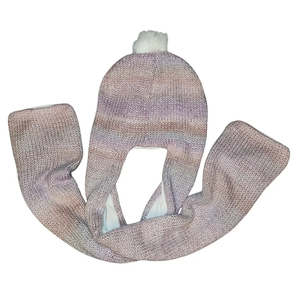 Children’s Place Pink Owl Hat + Scarf Set • L/XL Girls • GUC